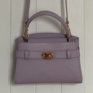 Charles & Keith Aubrielle Metallic-Buckle Top Handle Bag - Lilac